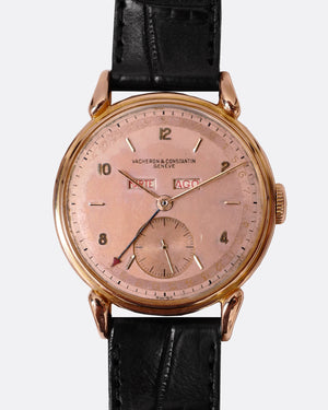 1940s Vacheron Constantin Pink-Salmon Dial | Ref. 4240 | Triple Italian Calendar | 18Kt Rose Gold | Downturned Claw Lugs