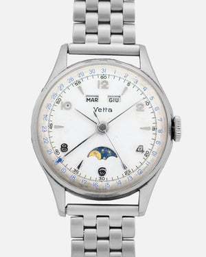 1950s Vetta Triple Calendar Moon-Phase | Cal. 13L (Valjoux 90) | Large 35,8mm | Italian Dates |