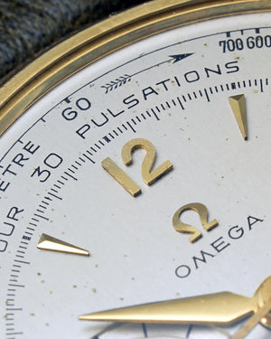 1956 Omega Rare Pulsations and Tachymetre Dial | Cal.320 | Ref. OT 2278 | 18Kt Gold |  | With Original Buckle