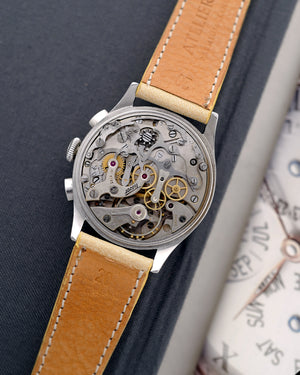 1940s Tissot Chronograph 15TL / 33.3 | Pulsations Dial | Two-Tone Dial | Rare Faceted Lugs | Unique Roman and Arabic Numbers