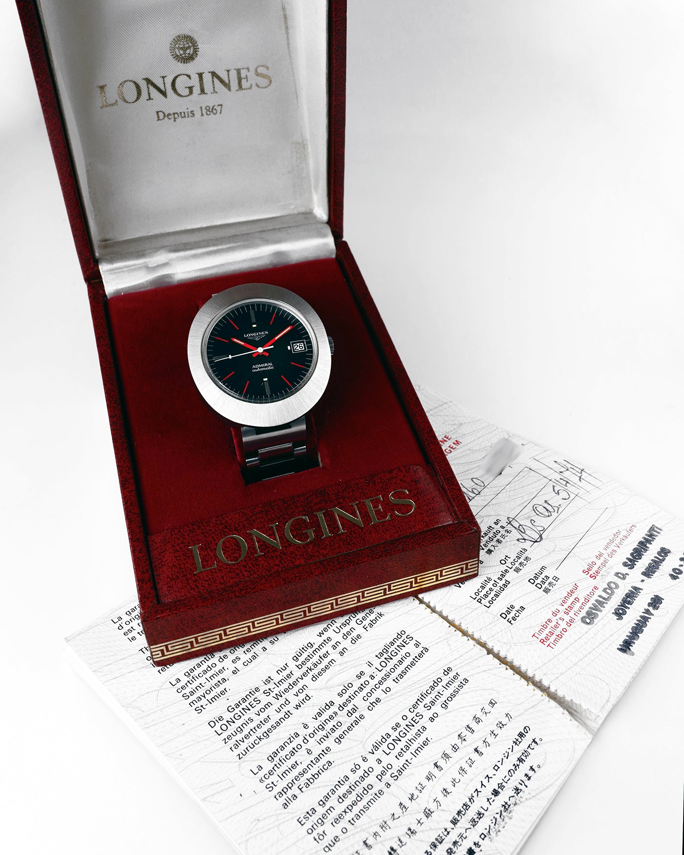 *NOS* 1974 Longines Admiral | Disco Volante | high-beat 36.600 vph | Cal. 431 | Box and Papers