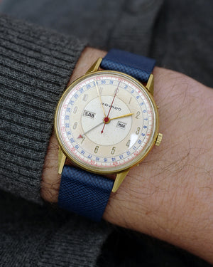 1940s Movado Calendograf | Triple Calendar | Ref.4826 | Cal. 470 | Large 36mm | Tri-Color Scales | 18K Yellow Gold