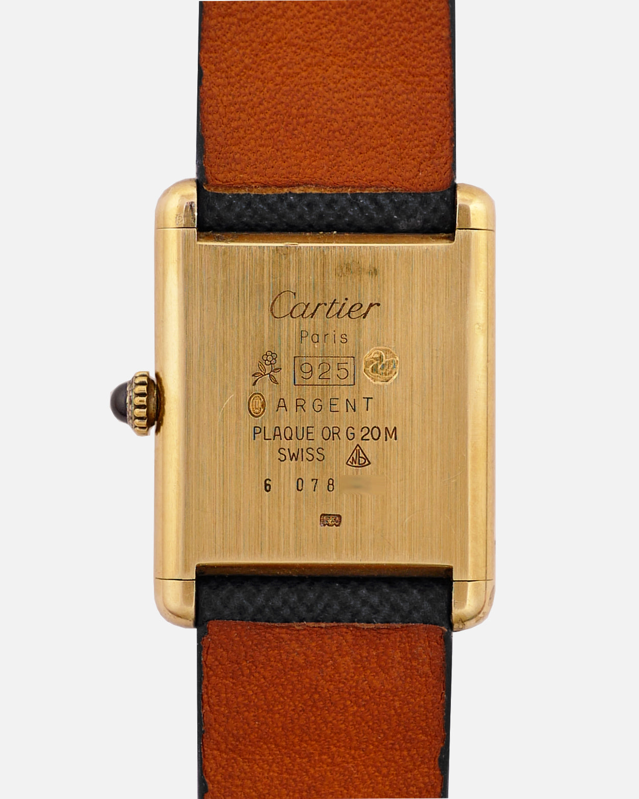 1970s Must de Cartier Tank | Mécanique | Onyx Lacquer Dial | 18k Vermeil