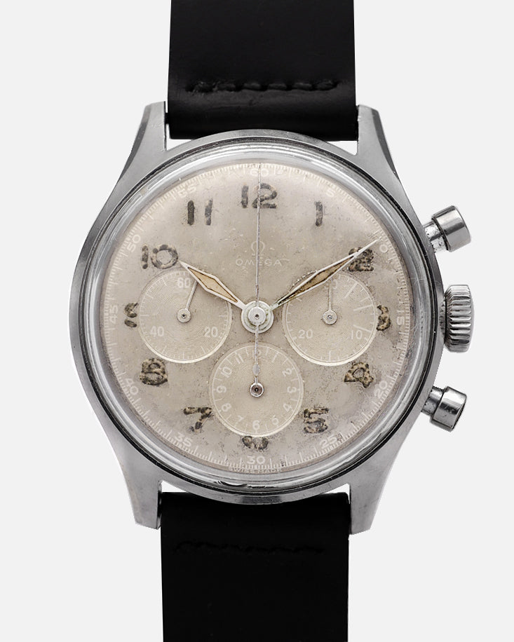1949 Omega Chronograph Argentinian Air Force Issued | Ref. CK2451 | Rare White Ghost Dial |  With Extract From The Archives