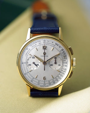 1956 Omega Rare Pulsations and Tachymetre Dial | Cal.320 | Ref. OT 2278 | 18Kt Gold |  | With Original Buckle