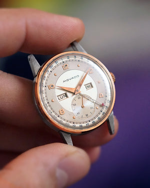 1940s Two-Tone Movado Calendograf | Ref.14786 | Spanish Dates | Steel and Rose Gold